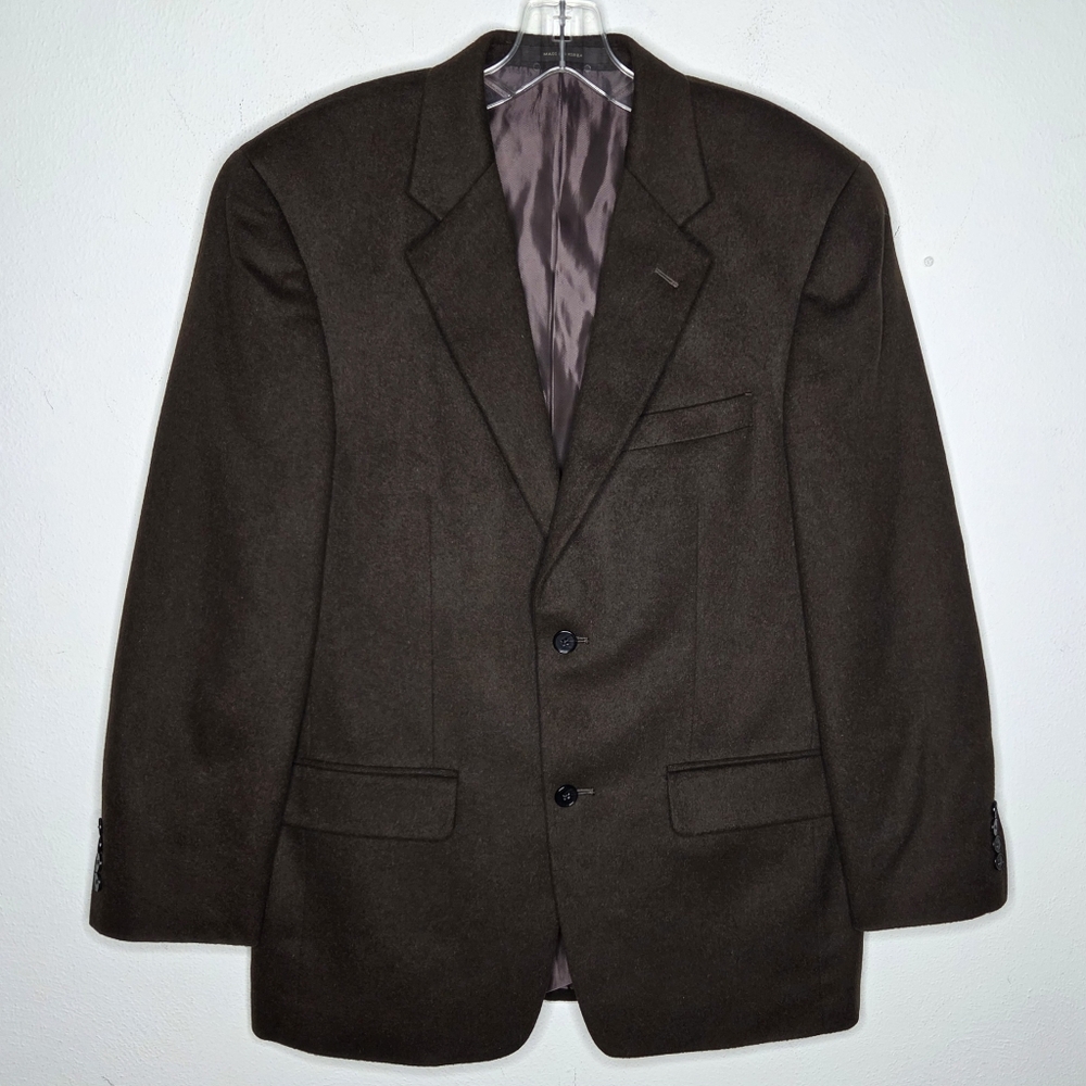 Tasso Elba Camel Hair Coat Blazer Jacket Lanificio Campore Academia Brown 38R